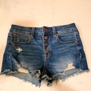 Women's American Eagle AE button-fly cut-off jean shorts, size 4